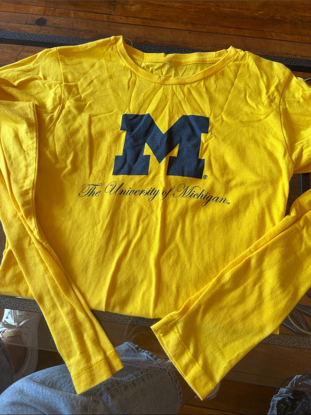 University of Michigan Yellow Long-Sleeve Kids Tee